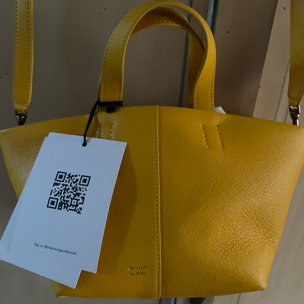 Mansur Gavriel mini tulipano leather tote bag nwt marigold - Picture 3 of 5